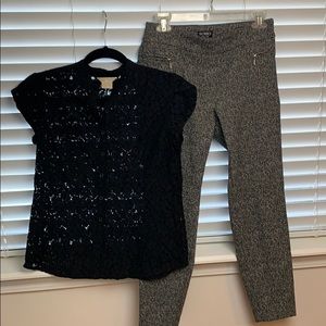 👀🌟Michael Kors OpenWeave Top & Soho Pants